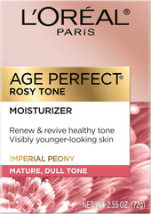 L'Oreal Paris Skincare Age Perfect Rosy Tone Face Moisturizer with LHA and Imperial Peony, Anti-Aging Day Cream for Face, Non-greasy, 2.55 oz, Packaging May Vary
